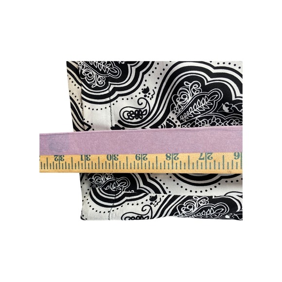 Mud Pie Paisley Wide Leg Palazzo Pants Black White L Elastic Waist - Picture 5 of 9